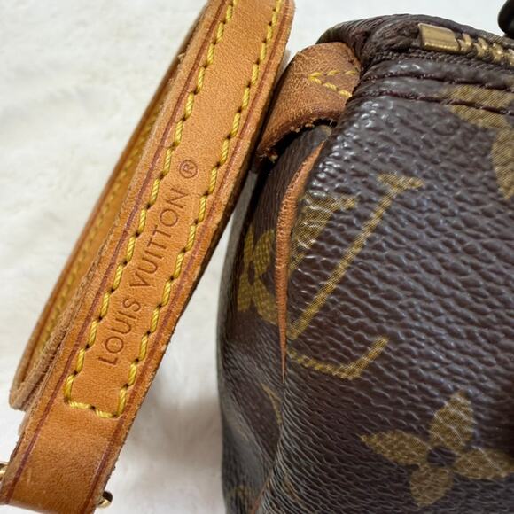 Louis Vuitton Brown Monogram Mini Speedy Crossbody Bag with LV Strap - Picture 2 of 15